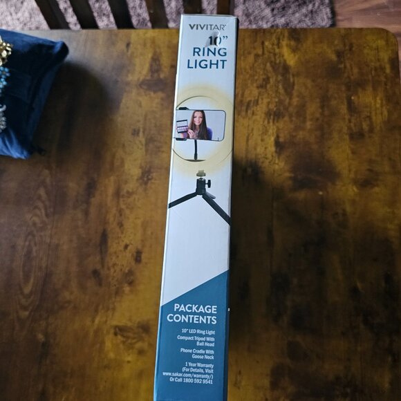 Vivitar 10” LED Ring Light with Tripod & Phone Holder – New in Box - Picture 3 of 4